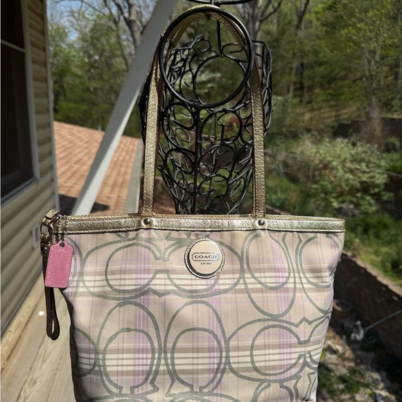 Coach Handbags - Coach Women's Pink and Gray Tote Bag